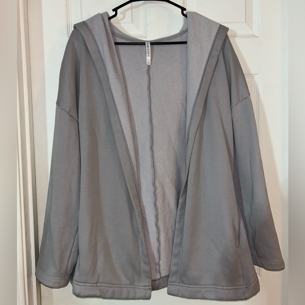 Fabletics Gray Hooded Cardigan size medium